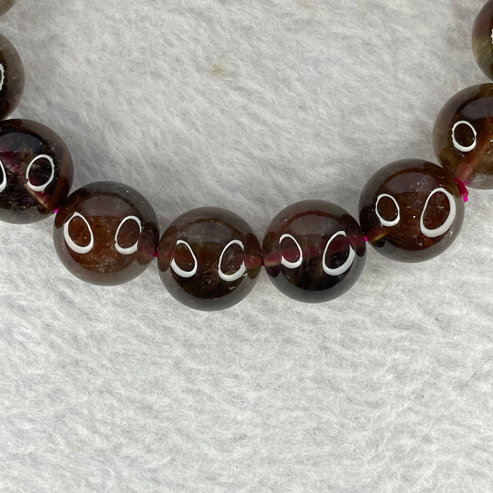 Natural Auralite Crystal Bracelet 极光手链 57.74g 13.4 mm 16 Beads - Huangs Jadeite and Jewelry Pte Ltd