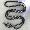 Natural Dark Matt Black Amber Beads Necklace 天然大黑天翁琥珀项链 11.40g 58cm 5.7mm 108 Beads