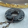 Black Obsidian Beads Necklace with Black Obsidian Phoenix Ping An Kou Donut 18.77g 39.4 by 11.8mm 4.9mm 70 Beads