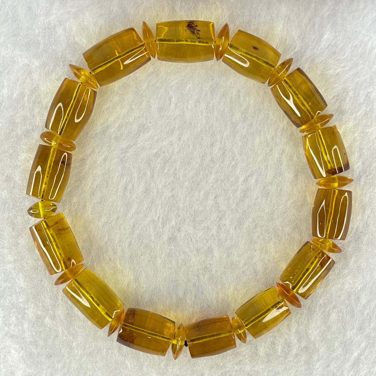 Natural Yellow Amber Lulu Tong Bracelet 13.43g 19cm 13.0 by 10.3mm 14 Lulu Tong