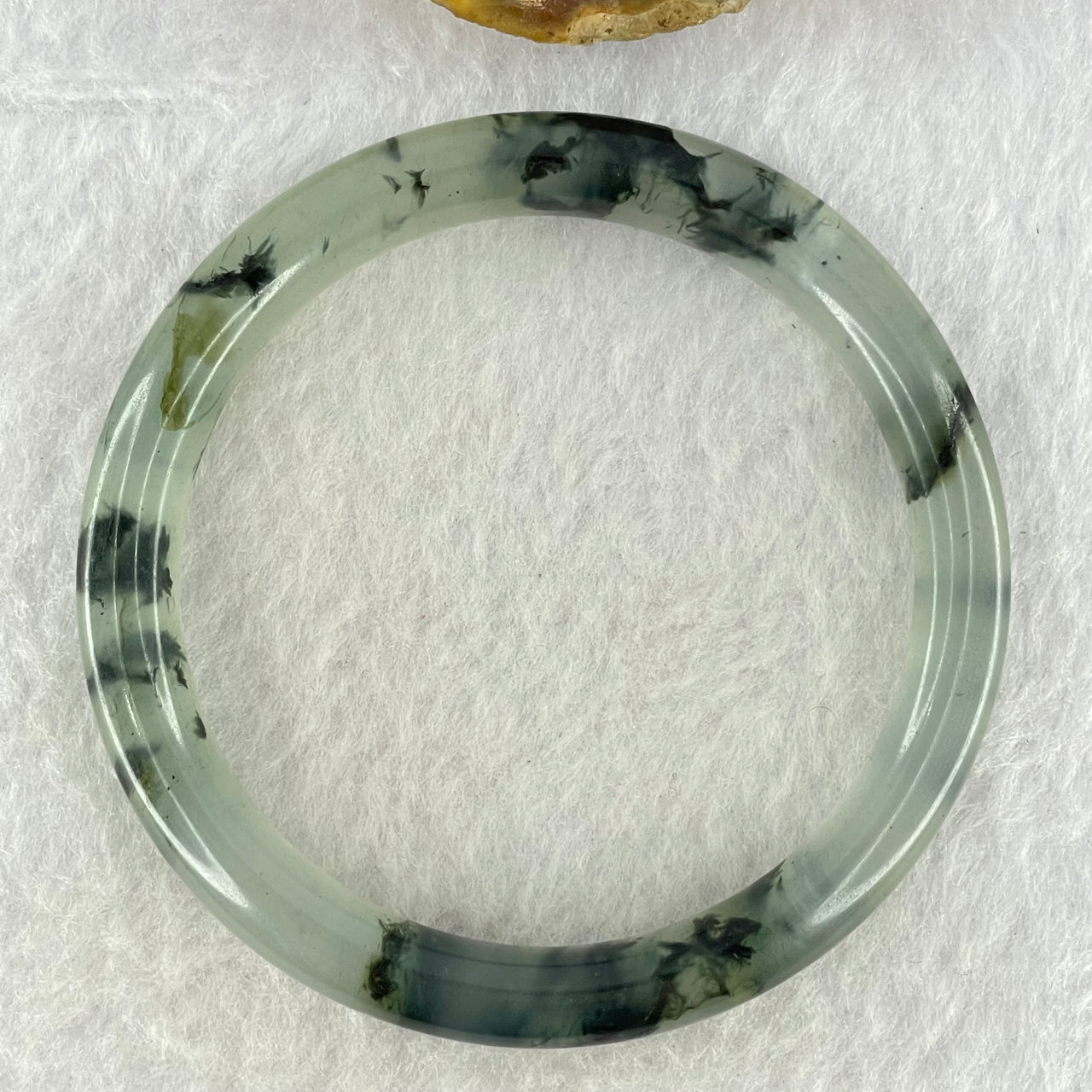 Translucent Grey with Green Piao Hua Sodium Feldspar Jade Bangle Internal Diameter 55.1mm 8.4 by 7.7mm (External Line)