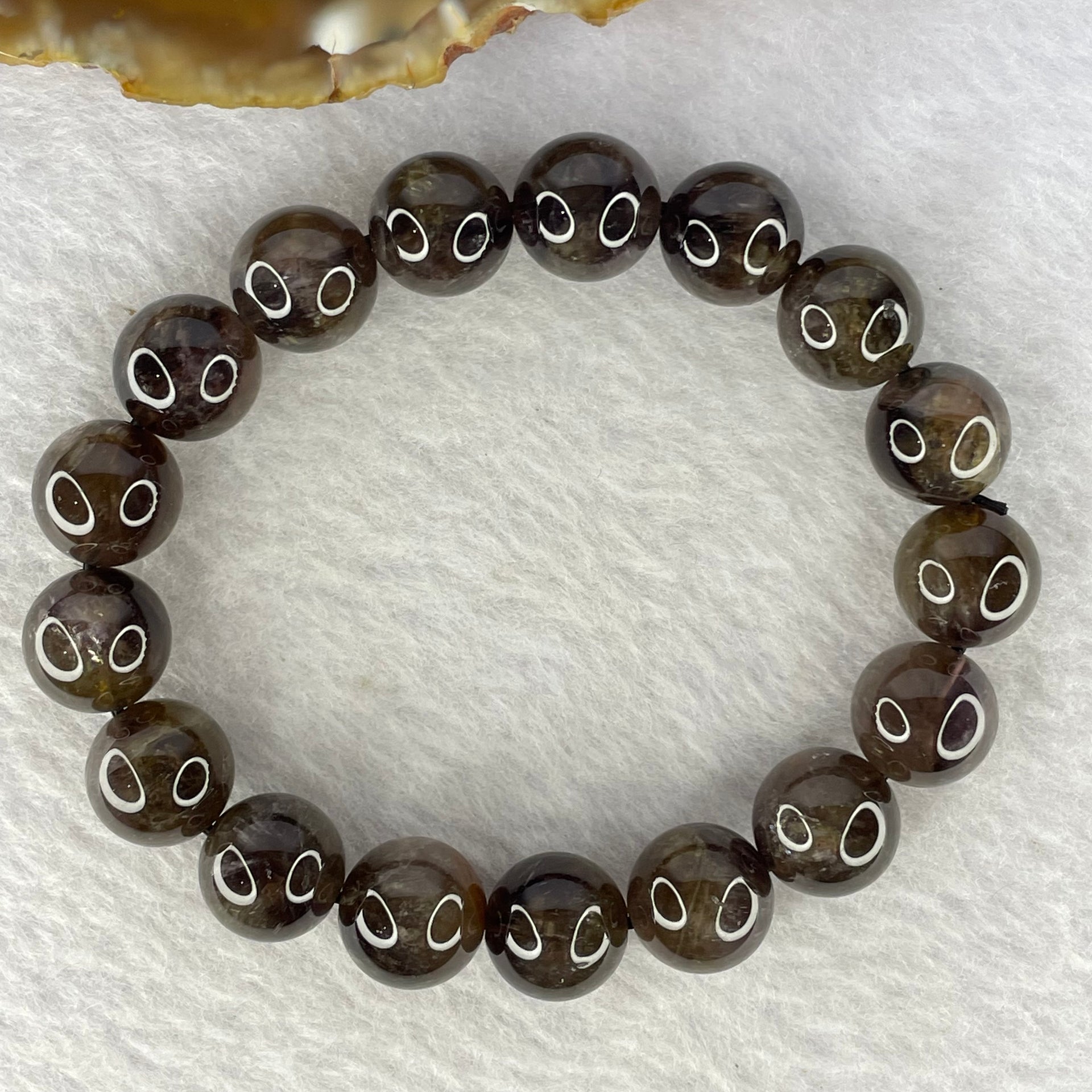 Natural Auralite Crystal Bracelet 极光手链 37.82g 11.8 mm 17 Beads - Huangs Jadeite and Jewelry Pte Ltd