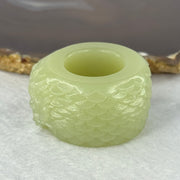 Natural Light Green Nephrite Dragon Ring 71.87g 25.7 by 13.9mm US12.5/HK28 - Huangs Jadeite and Jewelry Pte Ltd