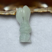 Type A Faint Lavender Jadeite Rabbit Pendant 5.02g 30.7 by 13.2 by 10.3mm - Huangs Jadeite and Jewelry Pte Ltd