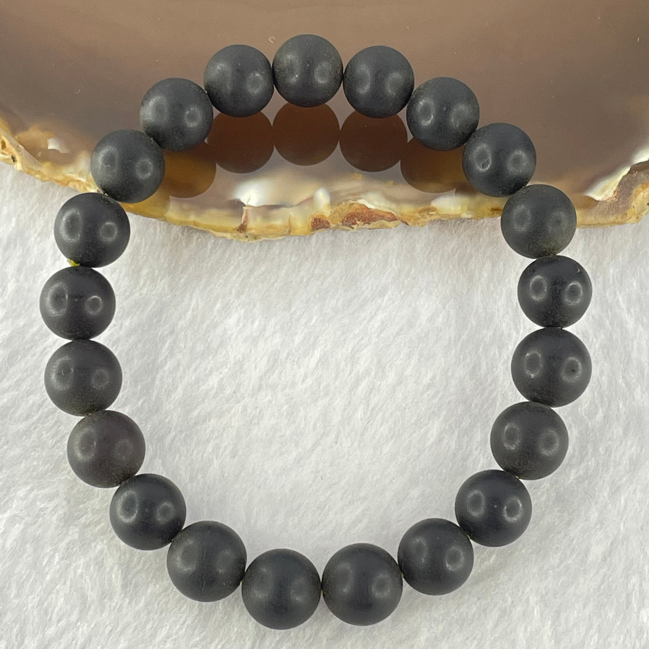 Natural Iron Blood King Amber Beads Bracelet 天然铁血王琥珀手链 9.22g 16.5cm 9.7mm 21 Beads