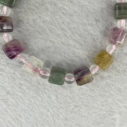 Natural Green and Purple Fluorite Beads Bracelet 28.48g 8.5mm 14pcs - Huangs Jadeite and Jewelry Pte Ltd