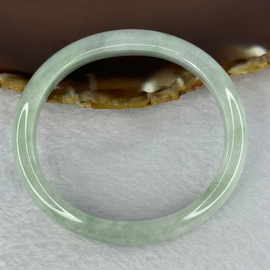 Type A Light Green with Lavender Jadeite Oval Bangle 28.33g Internal Diameter 52.1mm 9.5 by 6.5mm (Very Slight Internal Line)