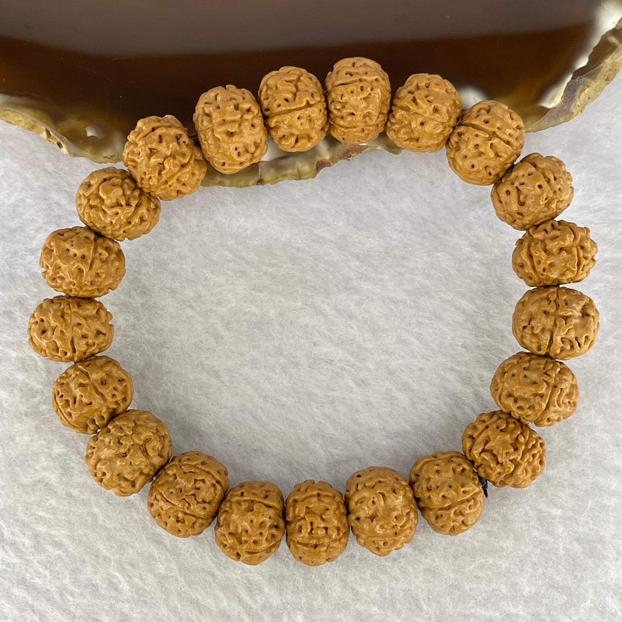 Natural Bodhi Rudraksha Seed Mala 金风 Beads Bracelet 16.37g 12.7 mm 21 Beads - Huangs Jadeite and Jewelry Pte Ltd