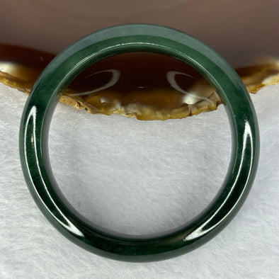 Type A Dark Green Jadeite Bangle Internal Diameter 55.0mm 56.42g 12.8 by 8.7mm (Slight Internal Line)