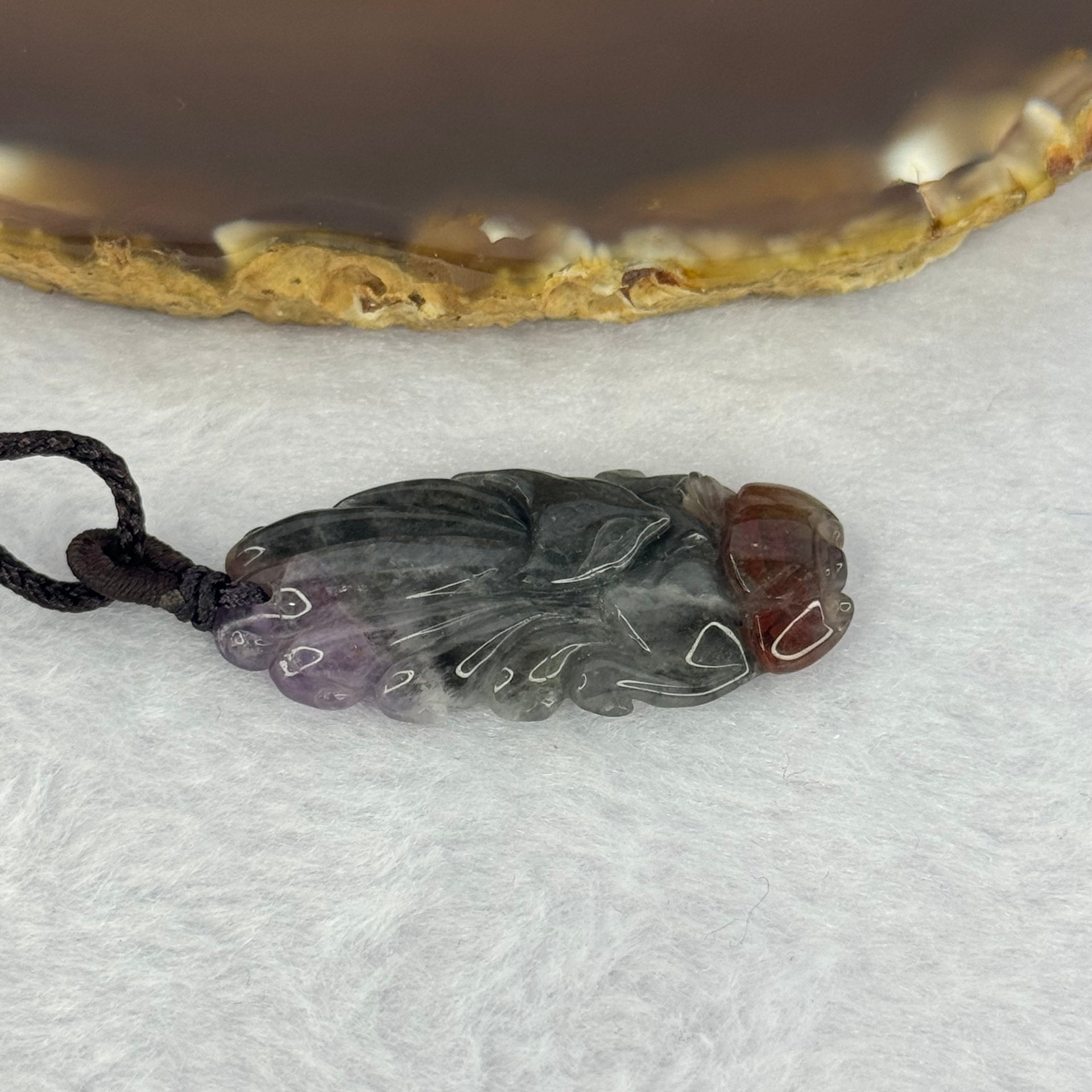 Natural Auralite 23 Nine Tail Fox Pendent 天然极光23九尾狐牌 6.29g 37.8 by 18.3 by 5.5mm - Huangs Jadeite and Jewelry Pte Ltd