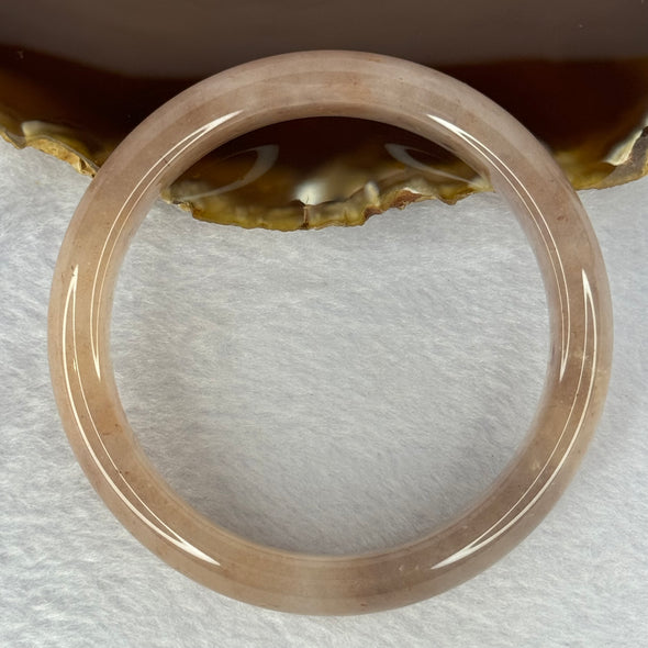 Transparent Pink with Purple and Orange Quartzite Jade Bangle 天山玉手镯 62.0mm 62.98 by 15.5 by 8.8mm