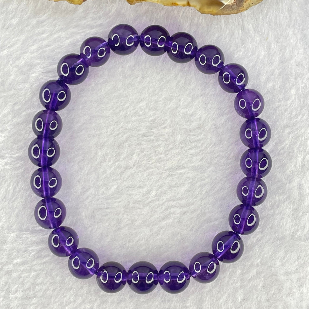 Very Good Grade Natural Amethyst Bracelet 18.19g 16cm 8.4mm 24 Beads