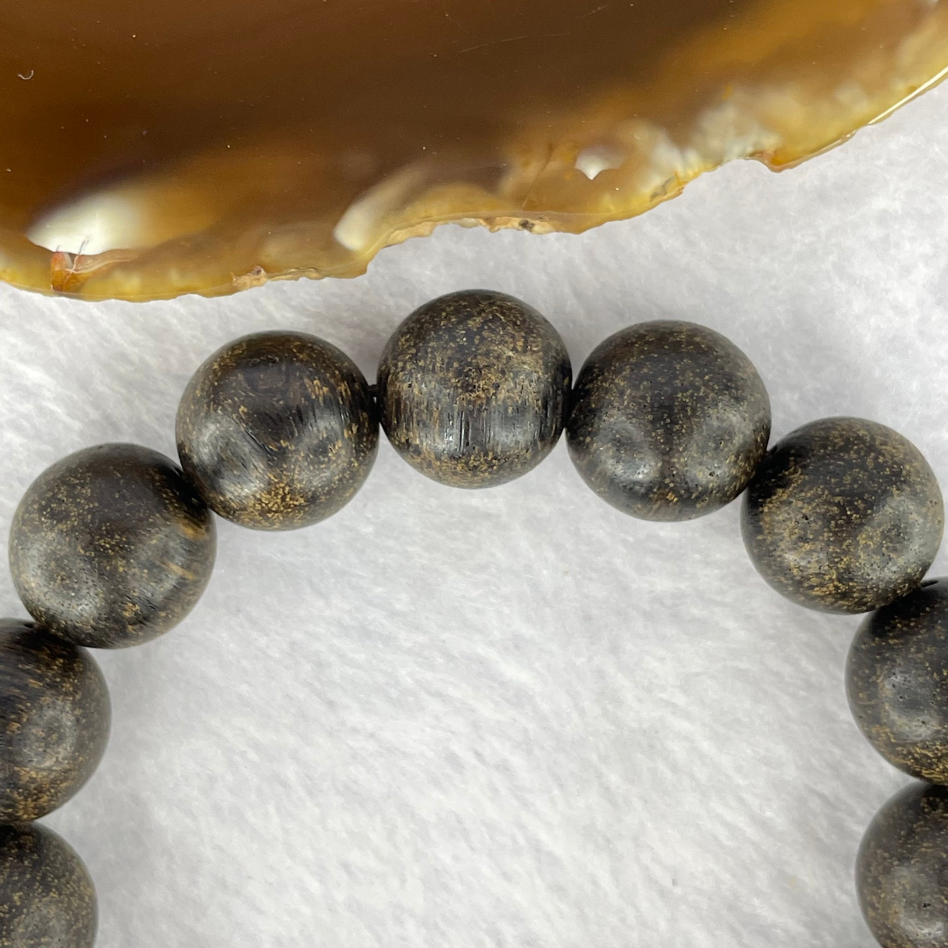 Natural Old Wild Indonesia Agarwood Beads Bracelet (Sinking Type) 天然老野生印尼沉香珠手链 22.93g 18 cm / 14.0 mm 15 Beads - Huangs Jadeite and Jewelry Pte Ltd