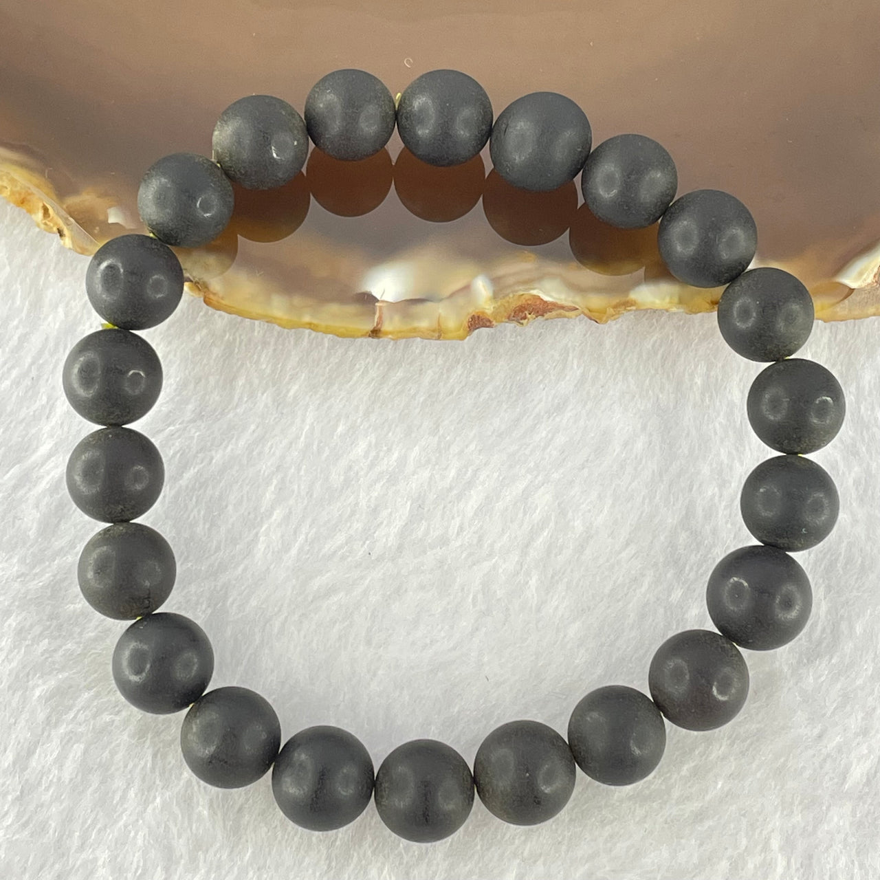 Natural Iron Blood King Amber Beads Bracelet 天然铁血王琥珀手链 8.16g 16.5cm 9.4mm 22 Beads