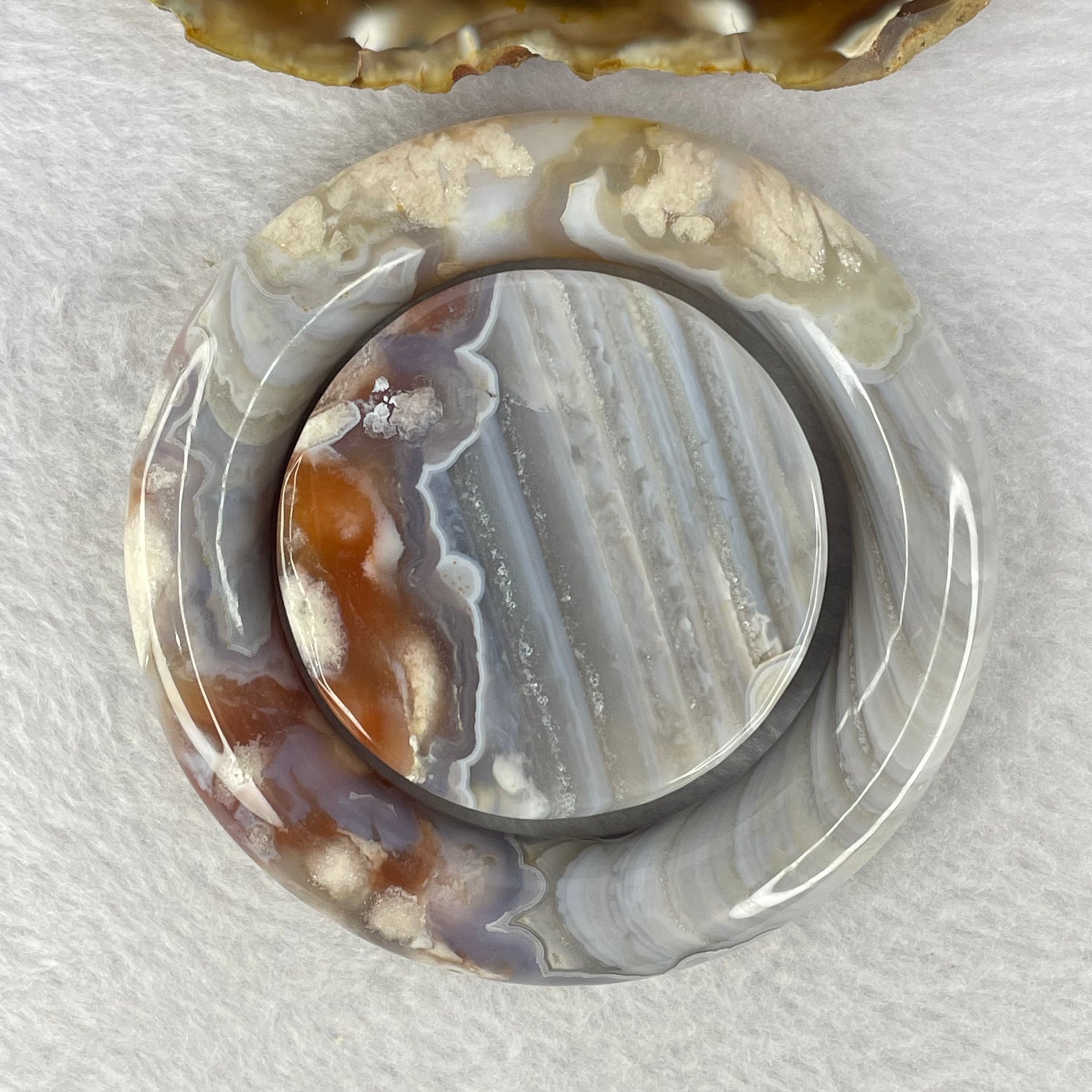 Natural Flower Agate Bangle Set 168.85g 14.2 by 14.1 mm Internal Diameter 55.5 mm - Huangs Jadeite and Jewelry Pte Ltd