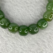 Natural Green Nephrite Bracelet 31.96g 9.9 mm 19 Beads - Huangs Jadeite and Jewelry Pte Ltd