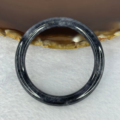 Type A Black Grey Wuji Jadeite Baby Bangle 14.39g Internal Diameter 40.3mm 5.9 by 6.2mm