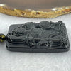 Black Obsidian Beads Necklace with Black Obsidian Guan Gong Pendant 43.61g 57.6 by 38.7 by 11.7mm