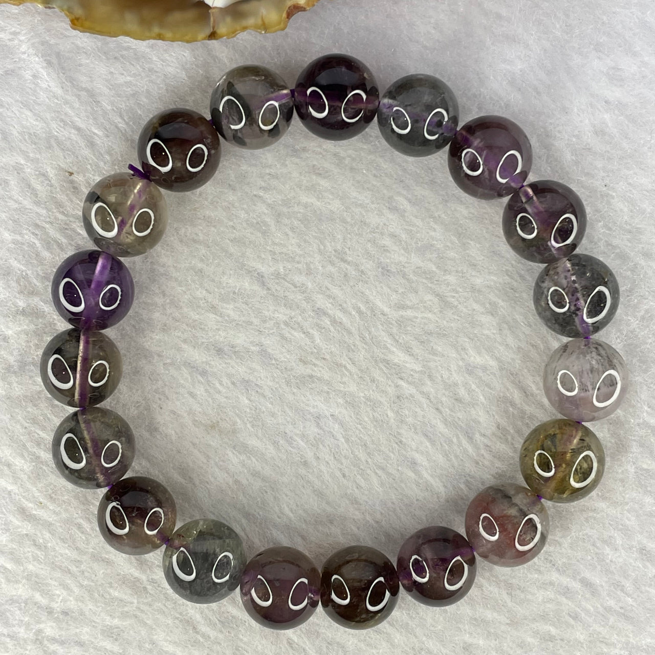 Natural Auralite Crystal Bracelet 极光手链 27.61g 10.2 mm 19 Beads - Huangs Jadeite and Jewelry Pte Ltd