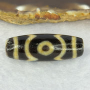 Natural Powerful Tibetan Old Oily Agate 3 Eyes Dzi Bead Heavenly Master (Tian Zhu) 三眼天诛 9.85g 37.1 by 13.1mm - Huangs Jadeite and Jewelry Pte Ltd