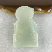 Type A Faint Green Lavender Jadeite Tua Pek Kong 他伯公 Pendant 57.85g 54.7 by 32.2 by 17.0mm - Huangs Jadeite and Jewelry Pte Ltd