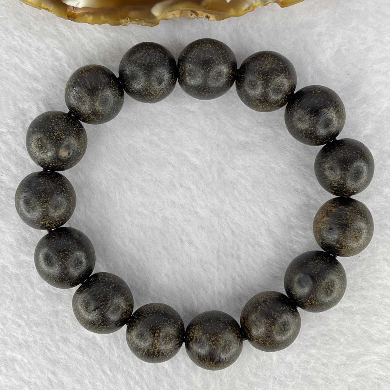 Natural Old Wild Indonesia Agarwood Beads Bracelet (Sinking Type) 天然老野生印尼沉香珠手链 23.31g 14.1 mm 15 Beads - Huangs Jadeite and Jewelry Pte Ltd