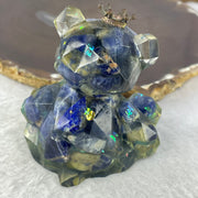 Acrylic with Natural Sodalite Bear Mini Display 105.25g 60.6 by 62.5 by 54.4mm - Huangs Jadeite and Jewelry Pte Ltd