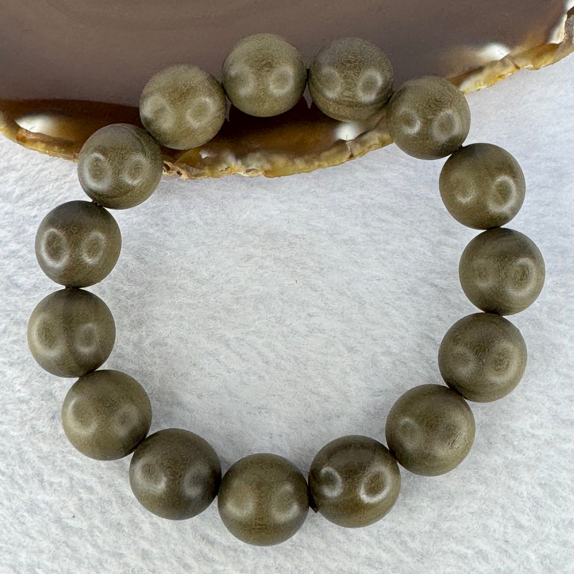 Rare Wild Indian Old Mountain Sandalwood Buried Underground Beads Bracelet 印度老山檀手链 埋土里的野生 19.62g 15.1 mm 15 Beads - Huangs Jadeite and Jewelry Pte Ltd