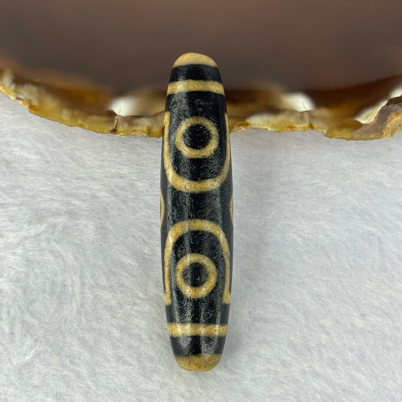 Natural Powerful Tibetan Old Oily Agate 6 Eyes Dzi Bead Heavenly Master (Tian Zhu) 六眼天诛 14.23g 56.5 by 13.0mm - Huangs Jadeite and Jewelry Pte Ltd