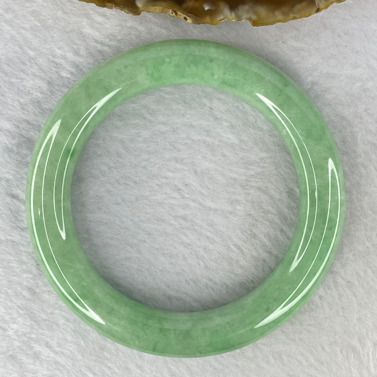 Rare High End Type A Translucent Full Intense Apple Green Jadeite Bangle 罕见高端 A 货全浓苹果绿翡翠手镯 365.01 cts 73.00g Inner diameter 58.15mm External Diameter 80.70mm 11.2 by 11.3mm (Close to Perfect) with NGI Cert No. 16813547 - Huangs Jadeite and Jewelry Pte Ltd