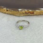 Natural Peridot in 925 Sliver Ring (Adjustable Size) 1.33g 4.4 by 1.8mm - Huangs Jadeite and Jewelry Pte Ltd