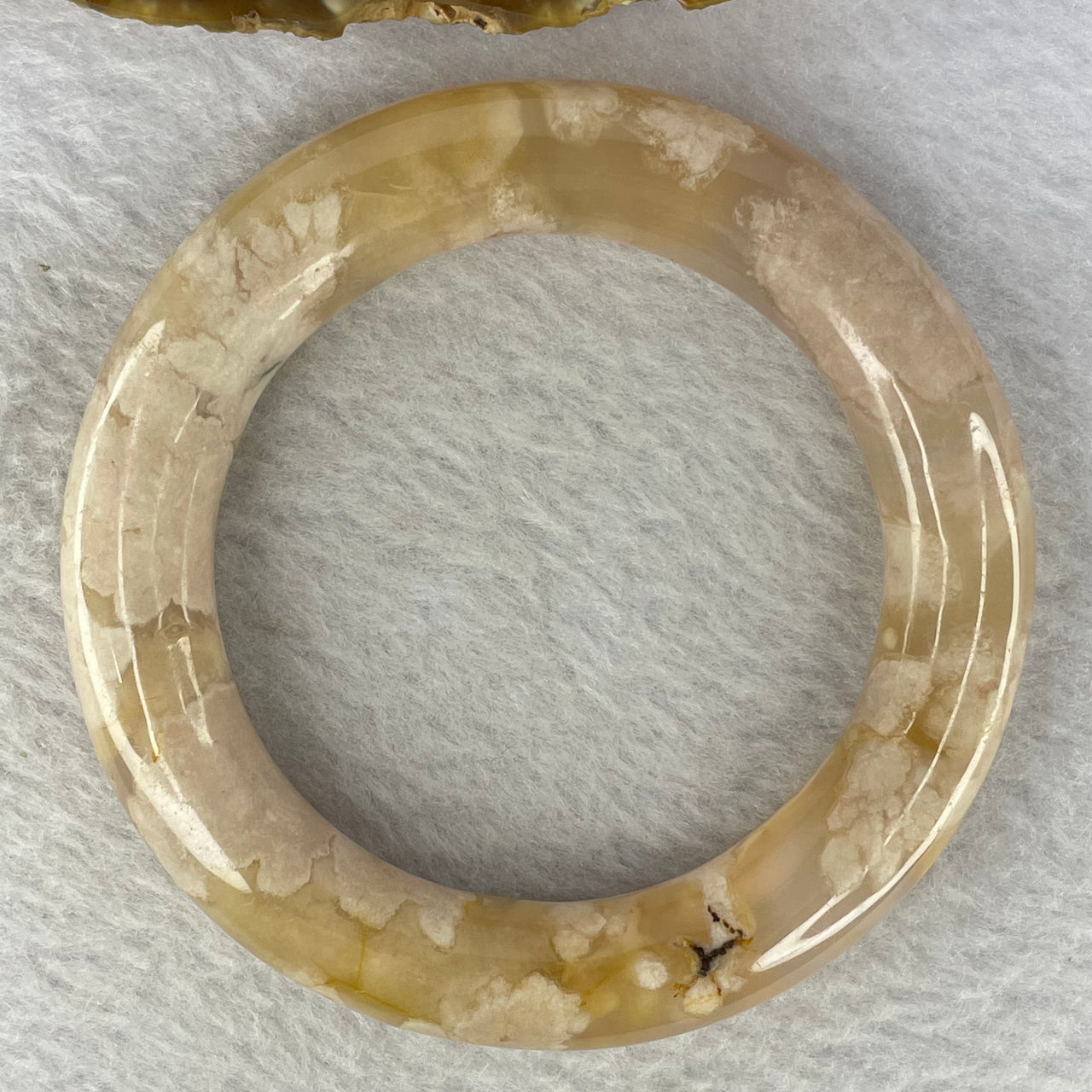 Natural Flower Agate Bangle 70.16g 13.0 by12.7 mm Internal Diameter 56.0 mm - Huangs Jadeite and Jewelry Pte Ltd