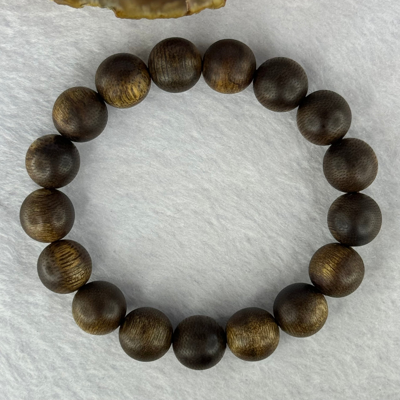 Natural China Hainan Agarwood Beads Bracelet 中国海南沉香木手链（Half Sinking) 12.72g 18cm 12.7mm 17 Beads