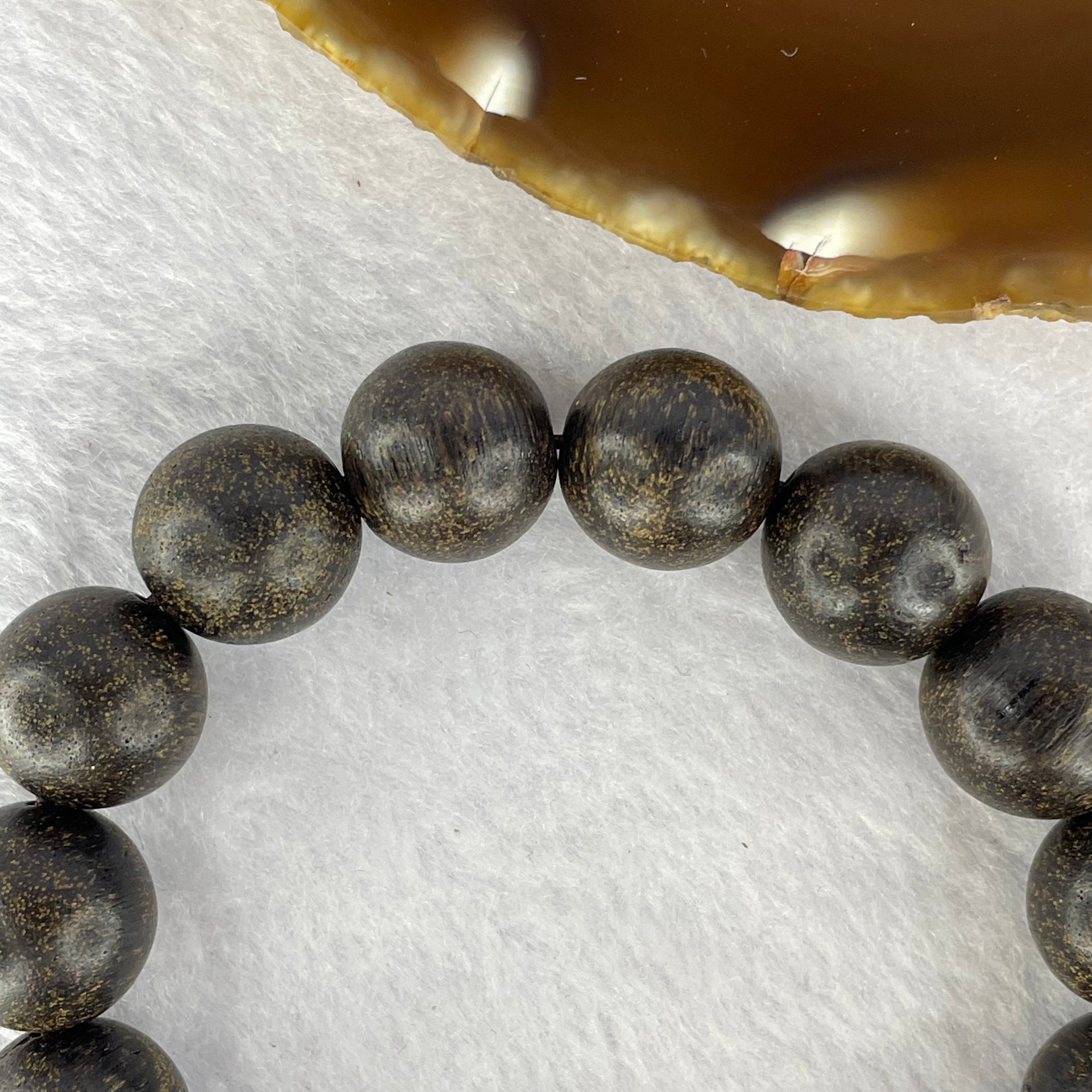 Natural Old Wild Indonesia Agarwood Beads Bracelet (Sinking Type) 天然老野生印尼沉香珠手链 22.72g 17.5 cm / 13.9 mm 15 Beads - Huangs Jadeite and Jewelry Pte Ltd