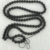 Natural Dark Matt Black Amber Beads Necklace 天然大黑天翁琥珀项链 10.22g 56cm 7.5mm 1 Bead 5.4mm 108 Beads