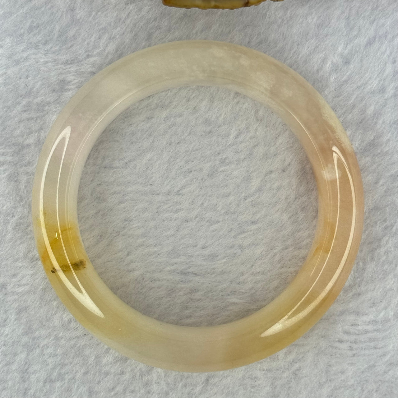 Transparent Peach Yellow Quartzite Jade Bangle 天山水沫玉手镯 47.49g Internal Diameter 48.2mm 14.2 by 9.0mm