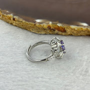 Purple Zircon Simulated Amethyst in 925 Sliver Sliver Ring (Adjustable Size) 冰花爆闪浅紫色锆石仿真紫水晶椭圆形开口戒指 5.06g 7.8 by 3.5mm - Huangs Jadeite and Jewelry Pte Ltd