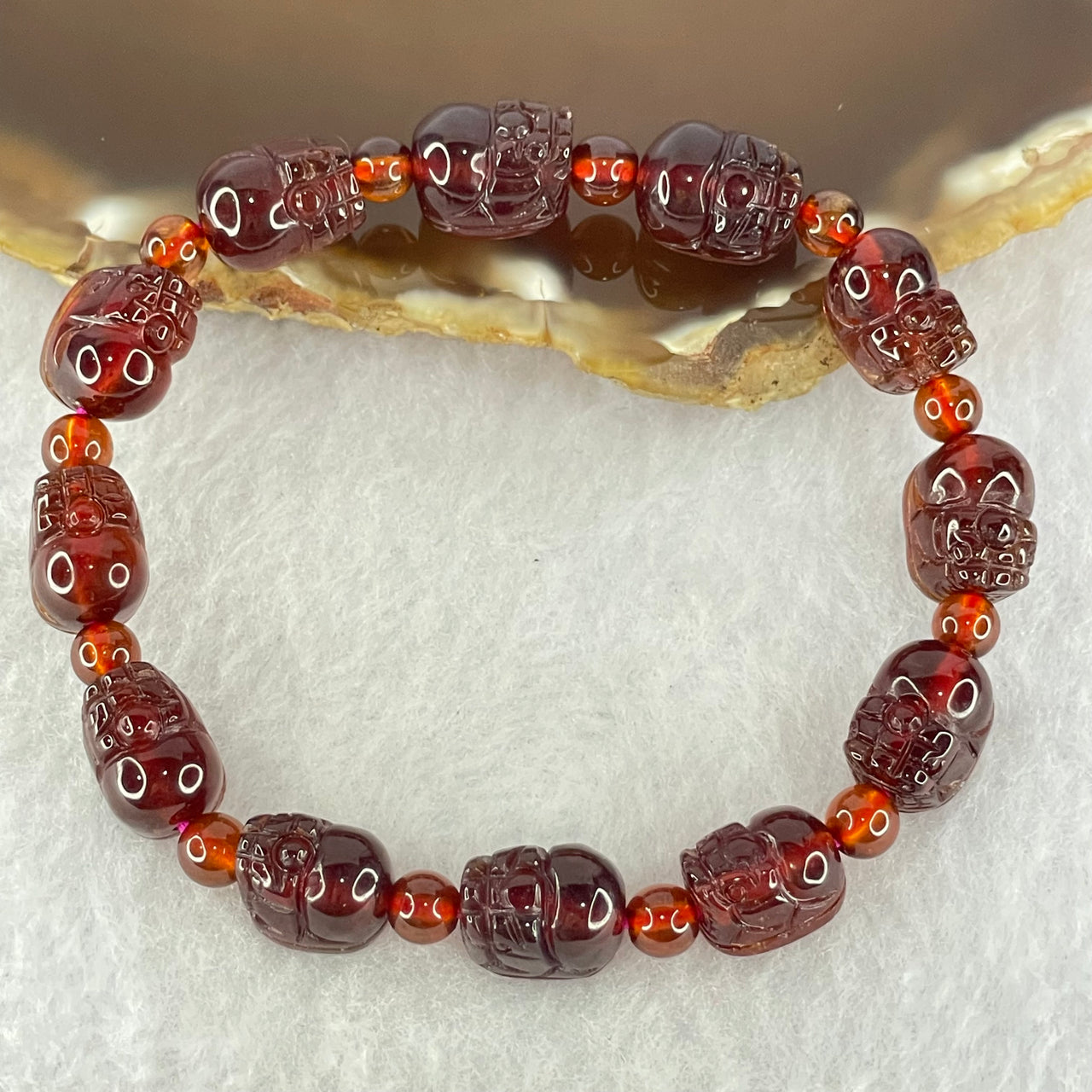 Natural Red Garnet Pixiu Bracelet 29.52g 16.5cm 12.1 by 8.8 by 8.1mm