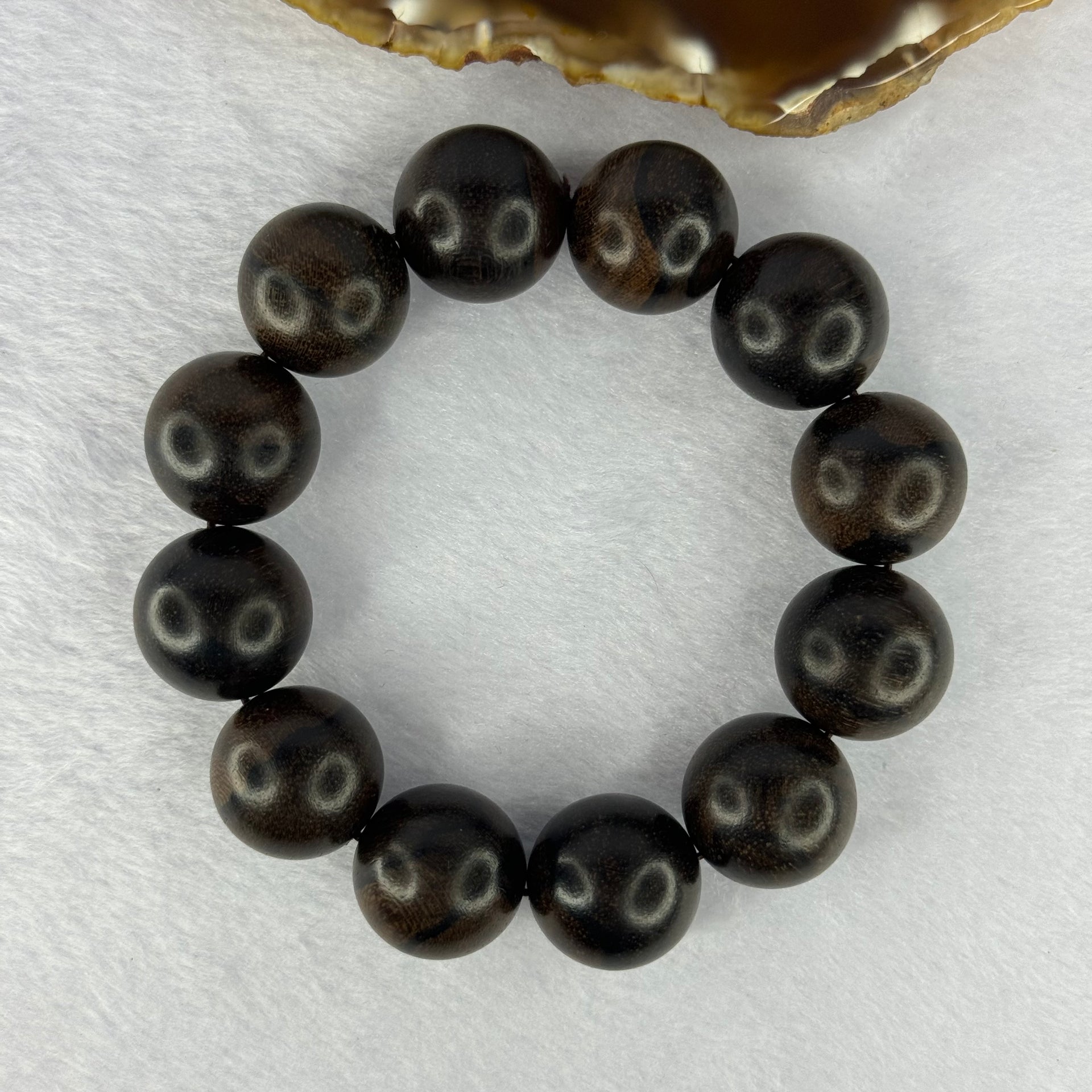 Natural Rosewood Beads Bracelet 53.10g 20cm 20.2mm 12 Beads - Huangs Jadeite and Jewelry Pte Ltd