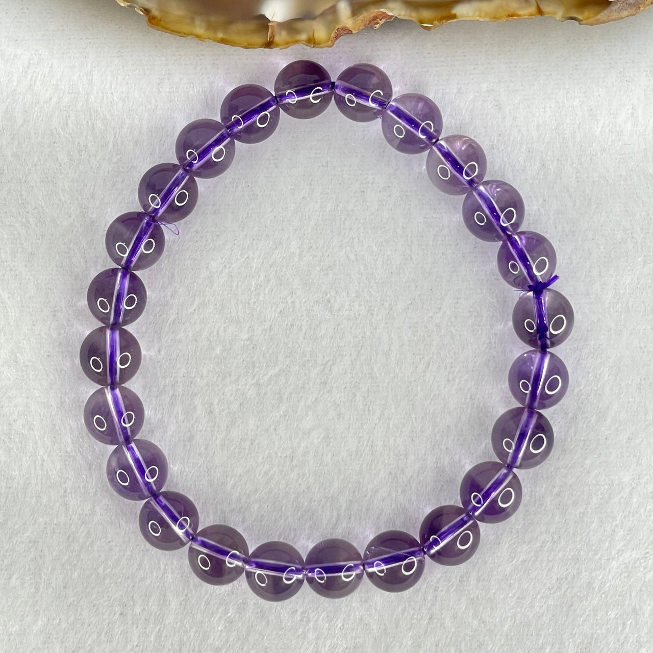 Natural Amethyst Beads Bracelet 17.730g 16cm 8.3mm 24 Beads