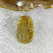 Above Average Grade Natural Golden Rutilated Quartz Pixiu Charm for Bracelet 天然金发水晶貔貅 5.79g 22.3 by 14.6 by 10.7mm - Huangs Jadeite and Jewelry Pte Ltd