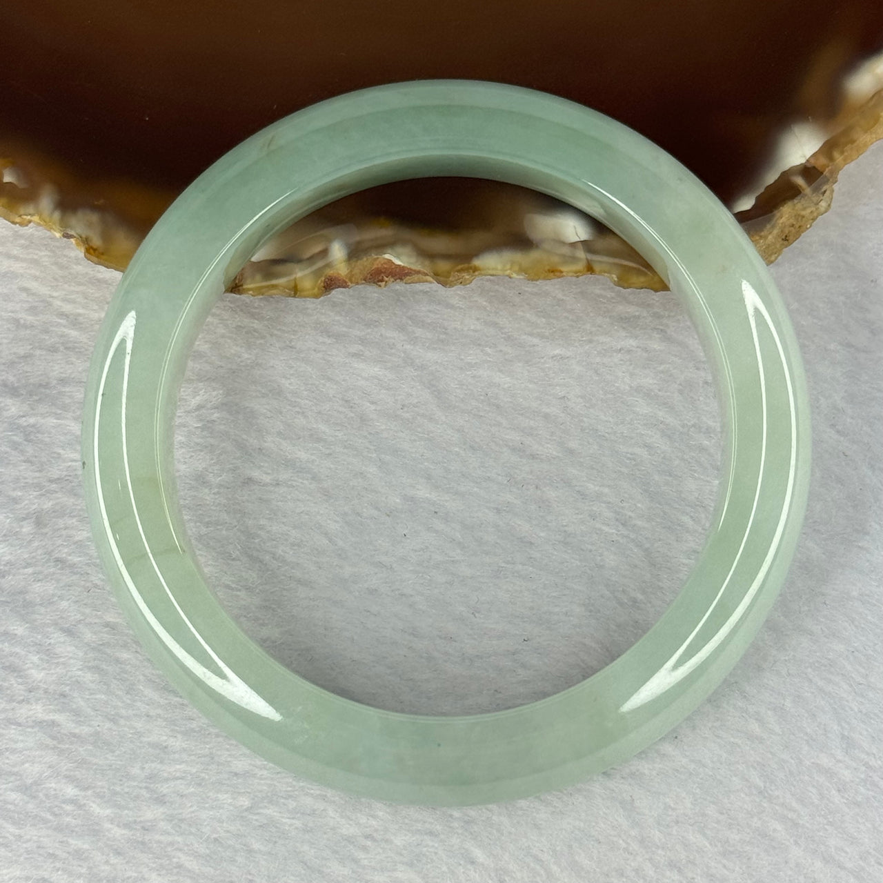 Type A Light Green with Green Jadeite Bangle 63.16g 12.9 by 9.4mm Inner Diameter 54.7mm - Huangs Jadeite and Jewelry Pte Ltd