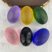 Colourful Luili Egg Set total 350.54g each about 49.2 by 32.3mm - Huangs Jadeite and Jewelry Pte Ltd