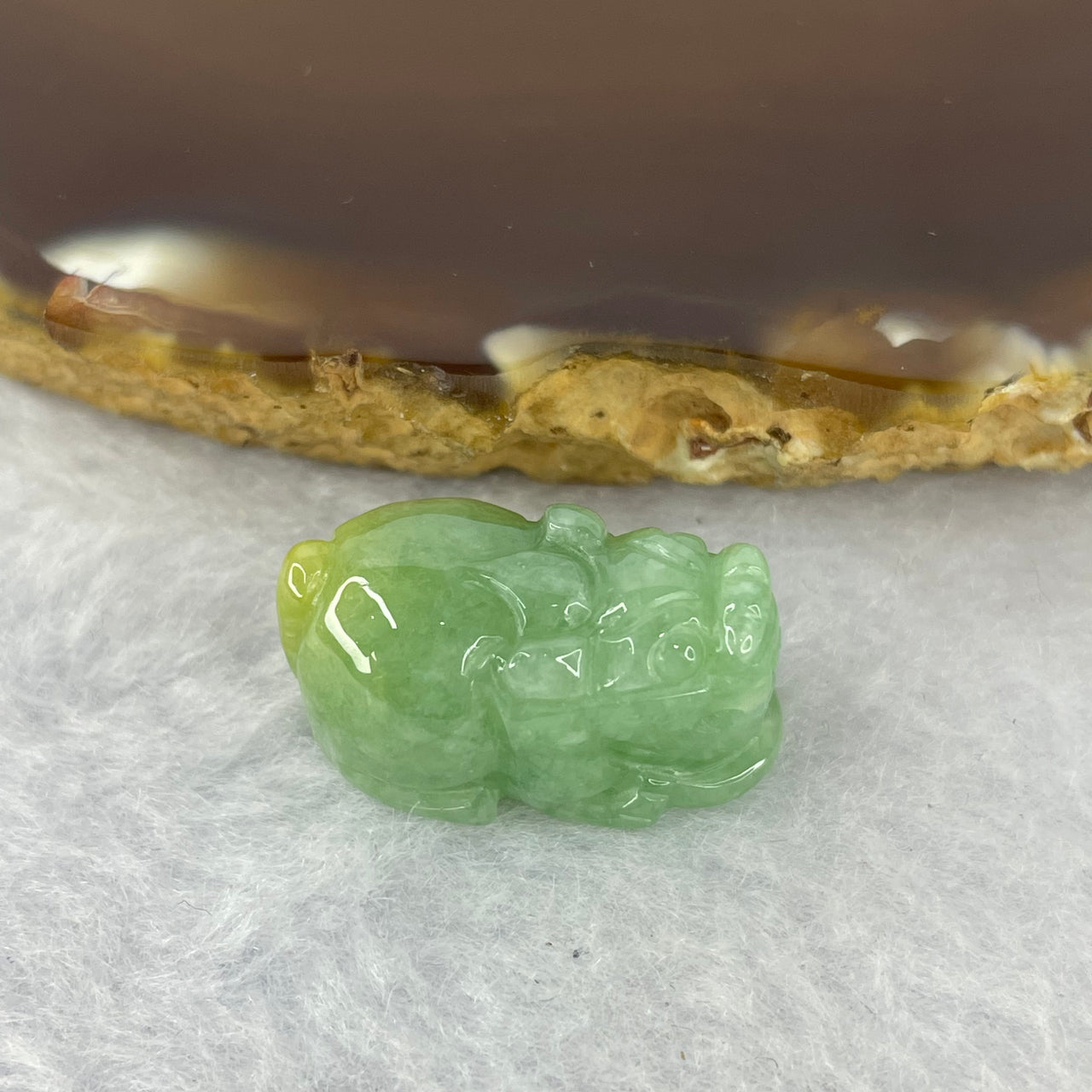 Type A Apple Green with Yellow Jadeite Pixiu Pendent A货苹果黄绿加色翡翠貔貅牌 5.23g 20.1 by 12.1 by 10.7 mm - Huangs Jadeite and Jewelry Pte Ltd