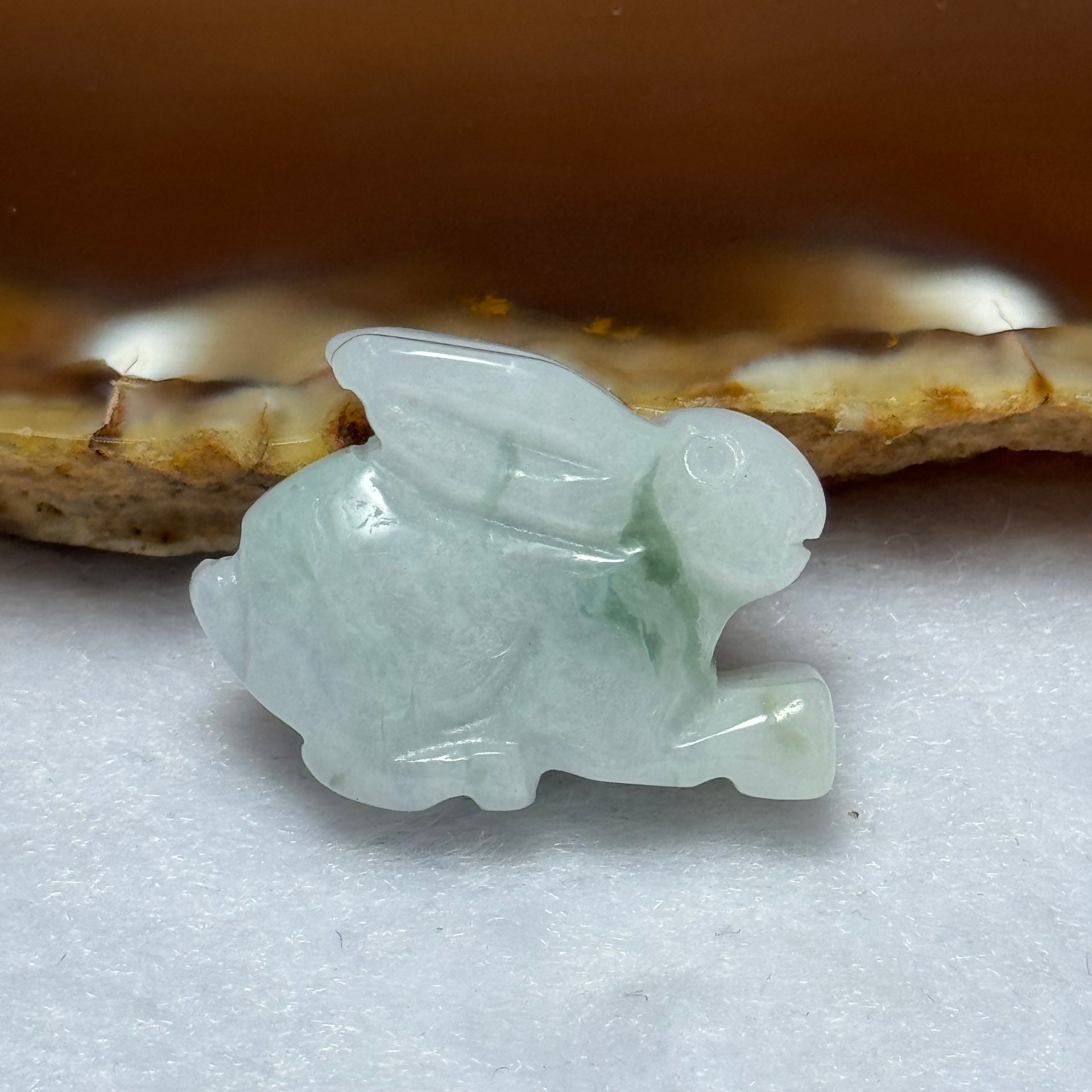 Type A Lavender with Green Piao Hua Jadeite Rabbit Pendant 7.12g 24.3 by 8.9 by 17.9mm - Huangs Jadeite and Jewelry Pte Ltd