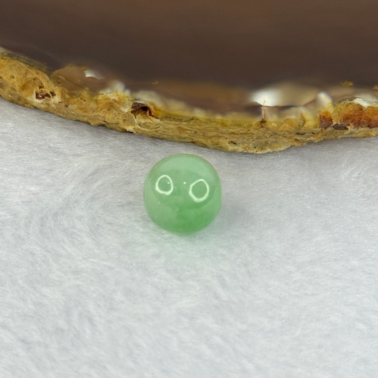 Type A Apple Green Jadeite Bead for Bracelet/Necklace/Earrings/ Ring 2.64g 11.6mm - Huangs Jadeite and Jewelry Pte Ltd