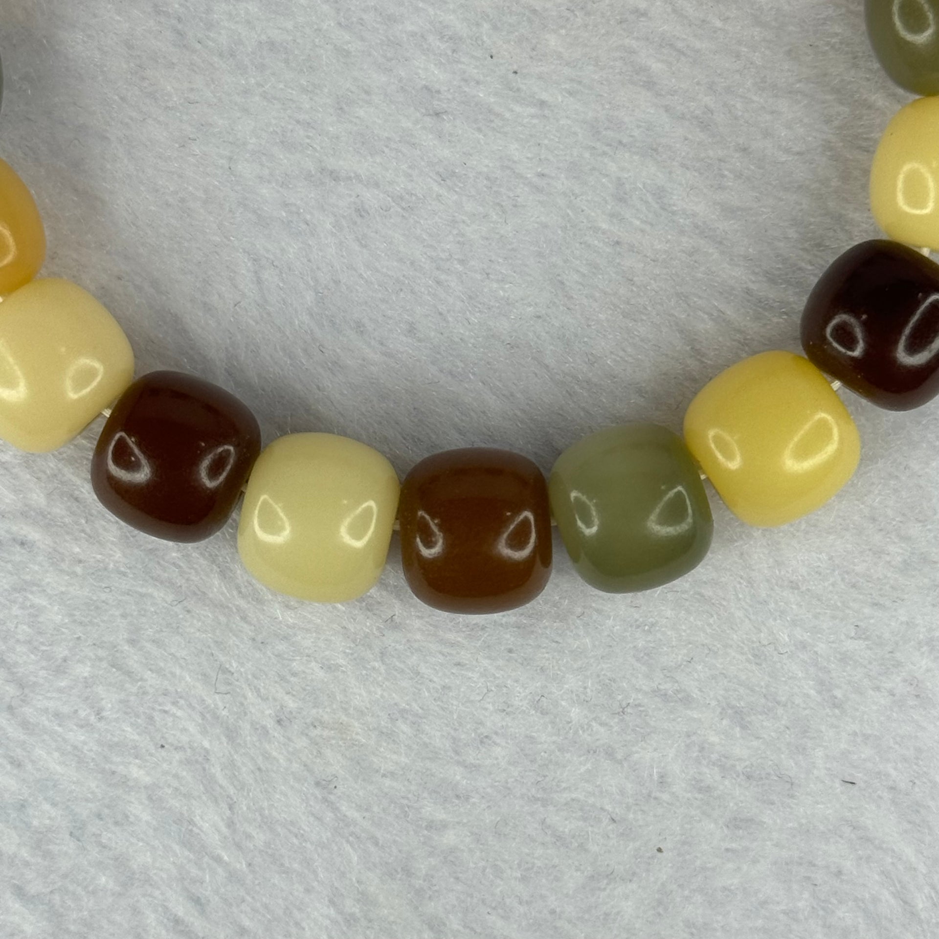 Natural Mixed Color Bodhi Beads Bracelet 天然多宝菩提手链 19.89g 17cm 11.3mm 19 Beads - Huangs Jadeite and Jewelry Pte Ltd