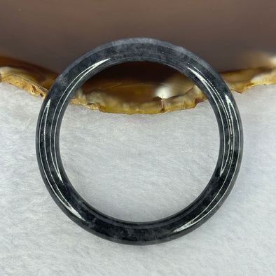 Type A Black Grey Wuji Jadeite Baby Bangle 15.03g Internal Diameter 40.8mm 6.4 by 6.5mm