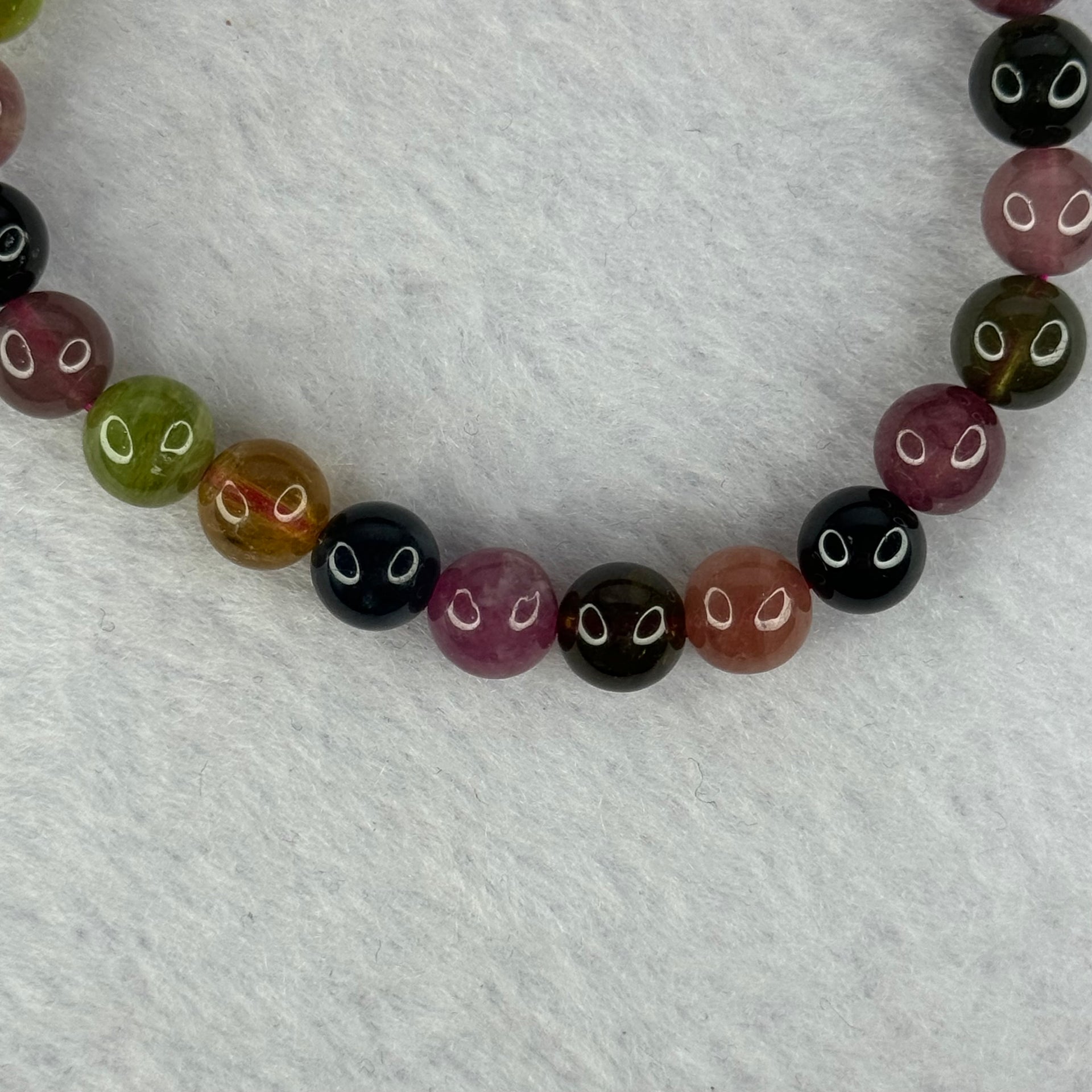 Good Grade Natural Tourmaline Beads Bracelet 好的天然碧玺珠手链 14.29g 15cm 7.2mm 25 Beads - Huangs Jadeite and Jewelry Pte Ltd