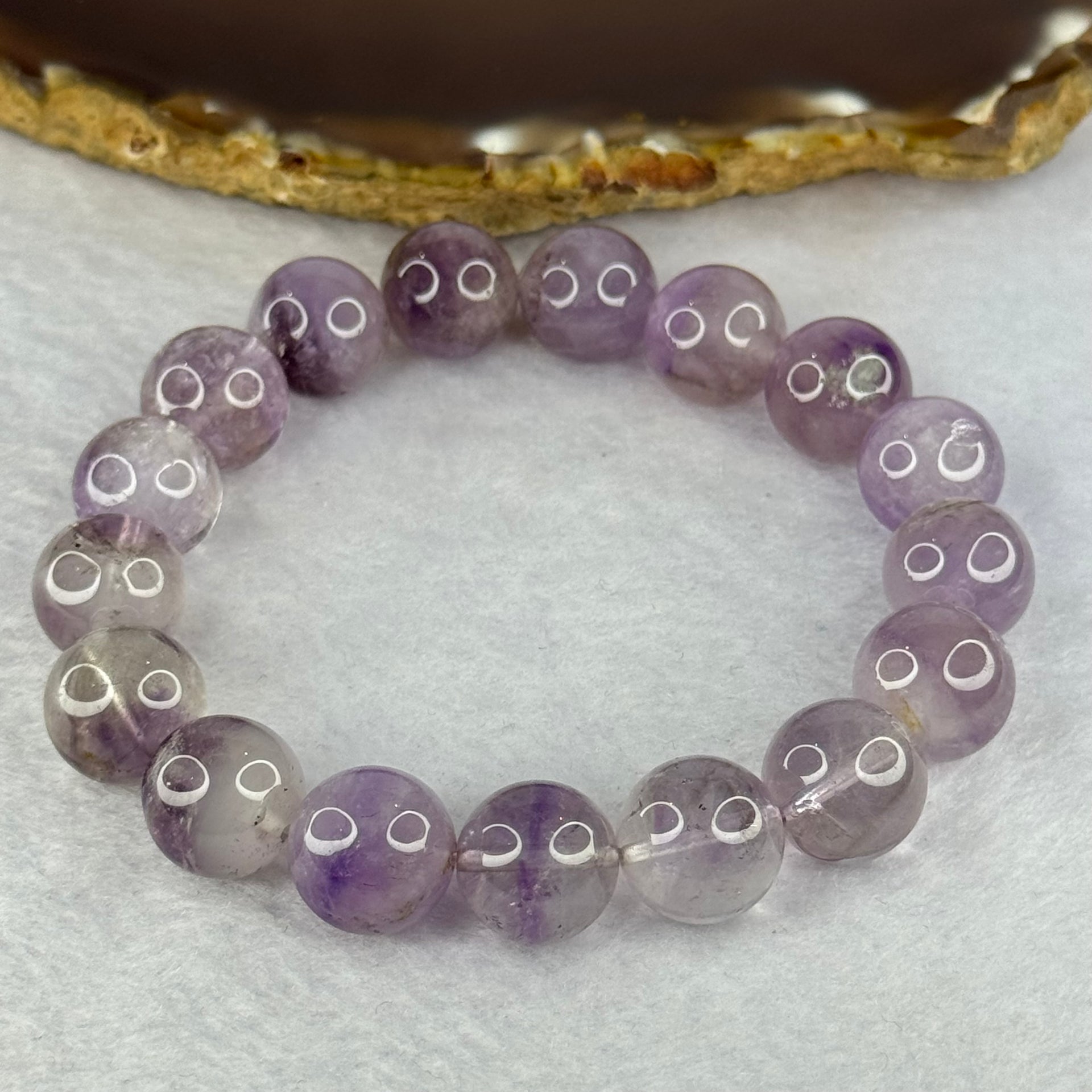 Natural Super 7 Amethyst Beads Bracelet 天然紫超七手链 48.26g 18.5cm 12.9mm 17 Beads - Huangs Jadeite and Jewelry Pte Ltd